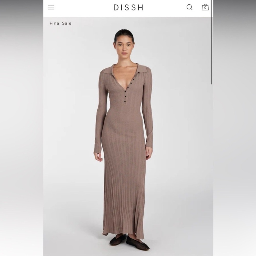 SYLVIA TAUPE POLO KNIT
MIDI DRESS